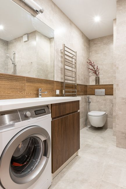 A compact, thoughtfully designed bathroom with easy circulation and a walk-in shower.