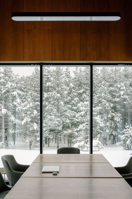 Bright modern office with a glass-walled conference room and daylight coming through the space.