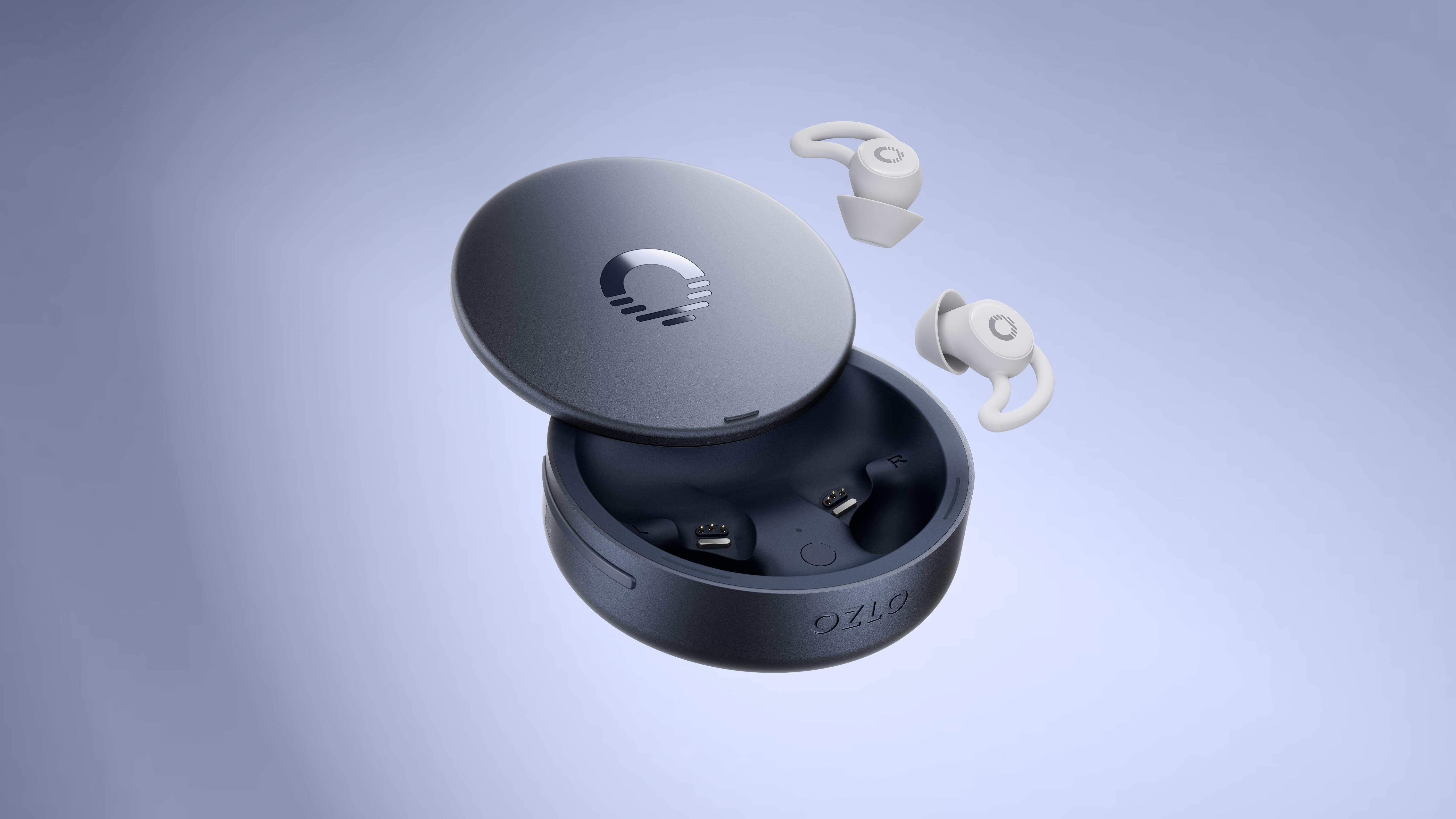 Wireless earbuds, charging case, modern design